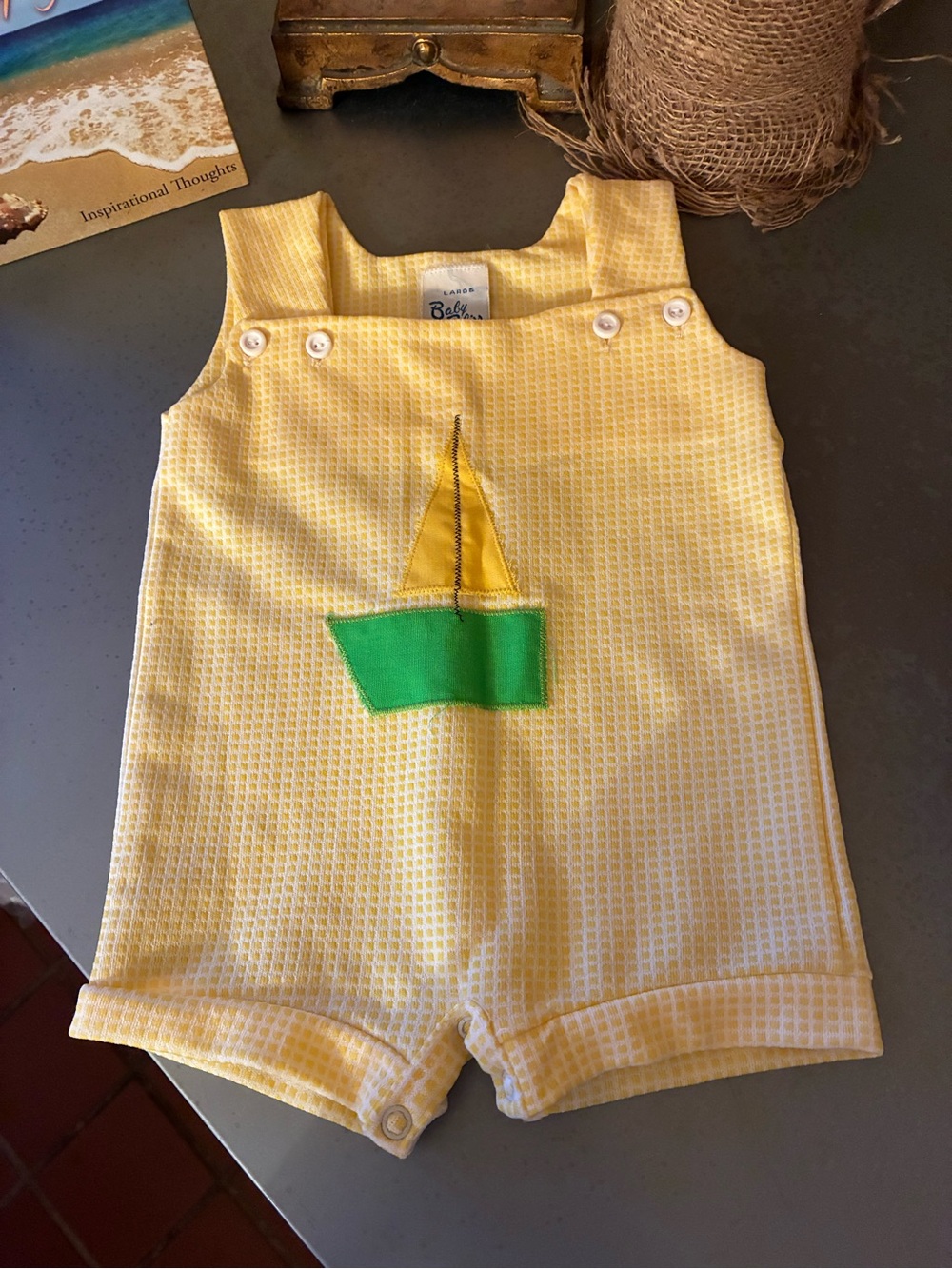 Baby Bliss, VINTAGE, NEW NEVER WORN, infant polyester romper. Size 6-9 months.